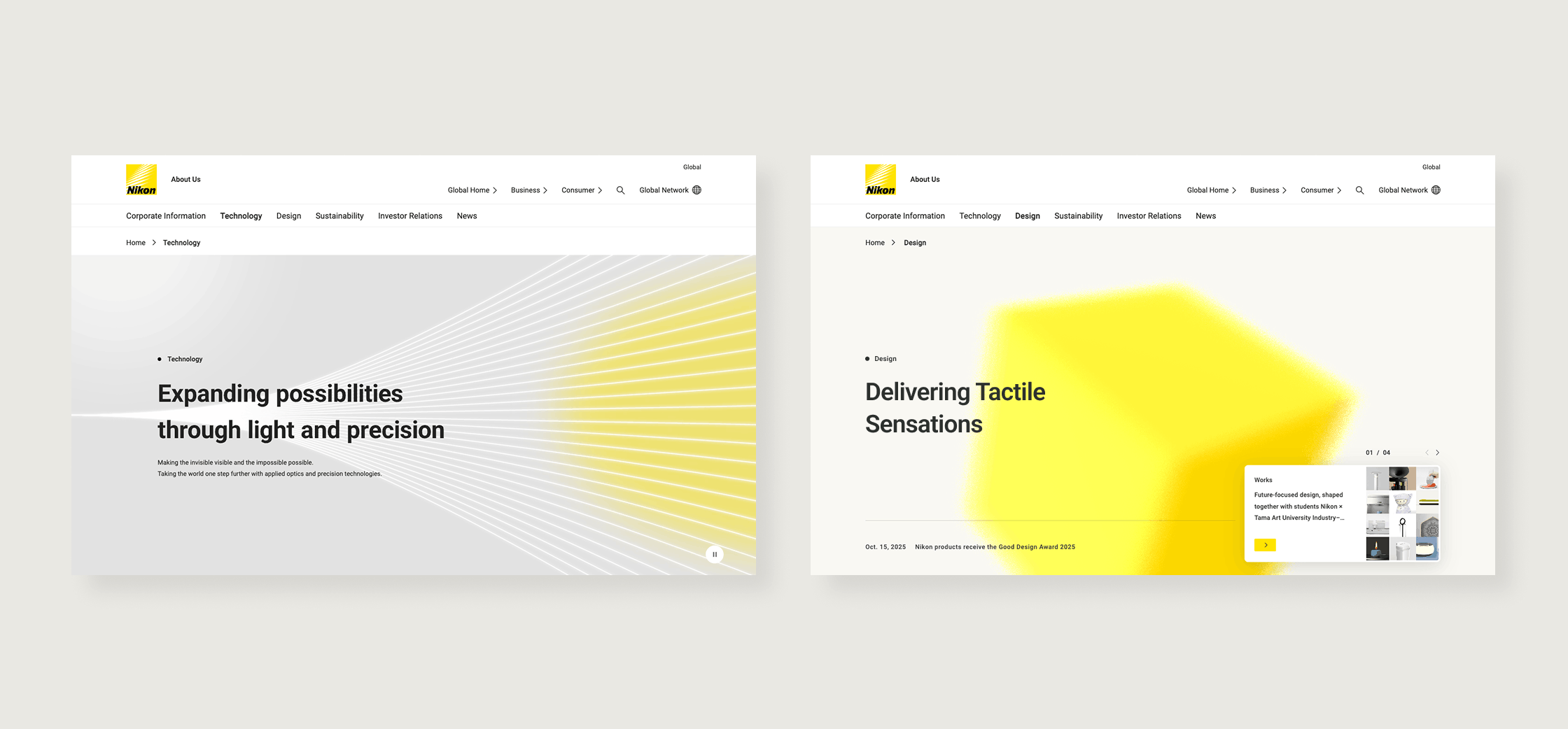 The renewed Technology and Design pages