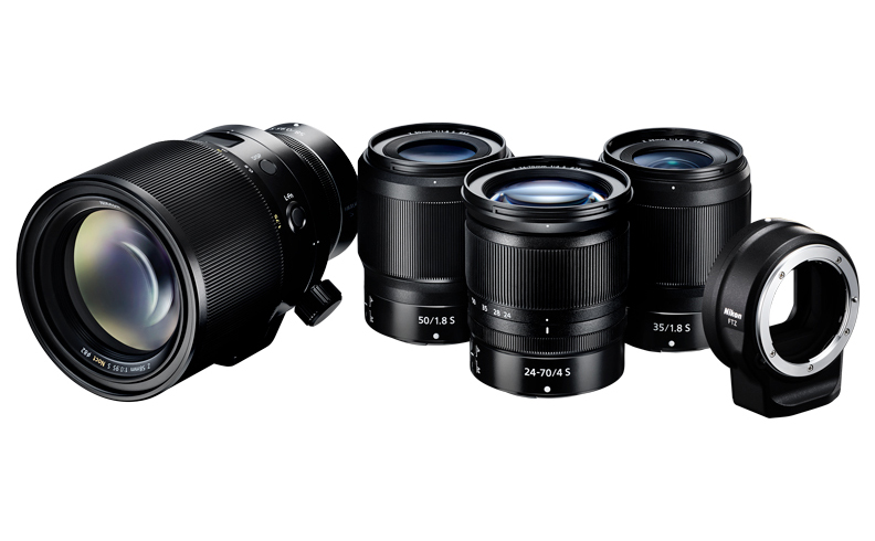 the NIKKOR Z 24-70mm f/4 S, NIKKOR Z 35mm f/1.8 S, NIKKOR Z 50mm f/1.8 S, and the Mount Adapter FTZ, and develops the NIKKOR Z 58mm f/0.95 S Noct