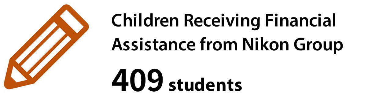 Children Receiving Financial Assistance from Nikon Group 409students